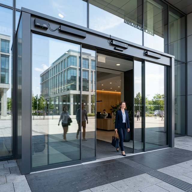 Puertas automáticas peatonales de cristal para comercios y oficinas